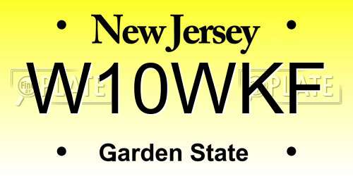 W10WKF New Jersey License Plate