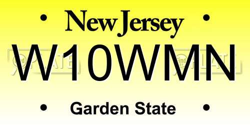 W10WMN New Jersey License Plate