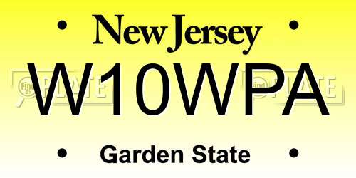 W10WPA New Jersey License Plate