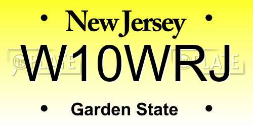 W10WRJ New Jersey License Plate