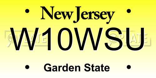 W10WSU New Jersey License Plate