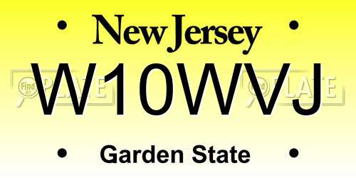 W10WVJ New Jersey License Plate