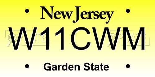 W11CWM New Jersey License Plate