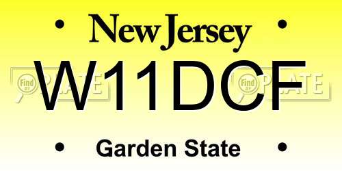 W11DCF New Jersey License Plate