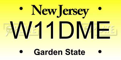 W11DME New Jersey License Plate