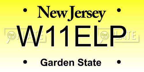 W11ELP New Jersey License Plate