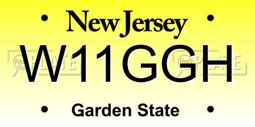 W11GGH New Jersey License Plate