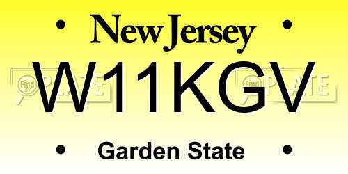 W11KGV New Jersey License Plate