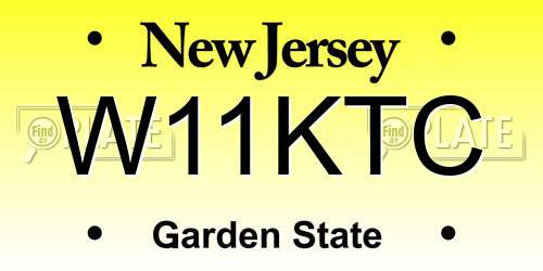 W11KTC New Jersey License Plate