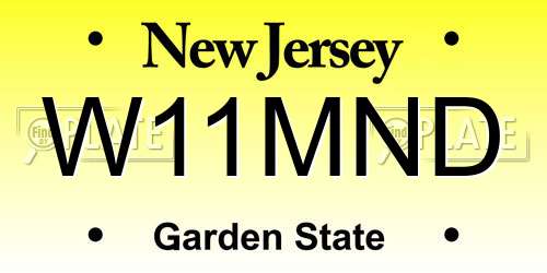 W11MND New Jersey License Plate