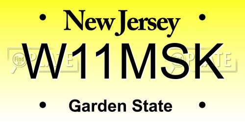 W11MSK New Jersey License Plate
