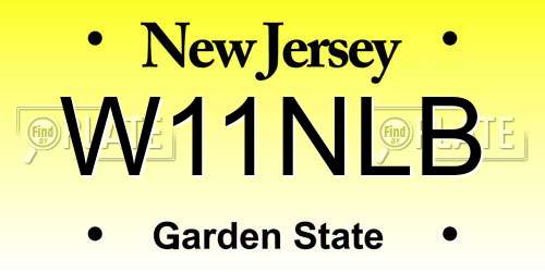 W11NLB New Jersey License Plate