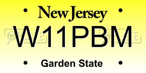 W11PBM New Jersey License Plate
