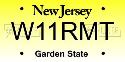 W11RMT New Jersey License Plate