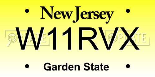 W11RVX New Jersey License Plate