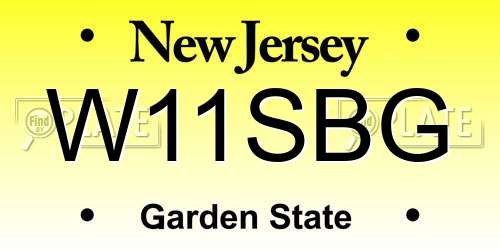 W11SBG New Jersey License Plate