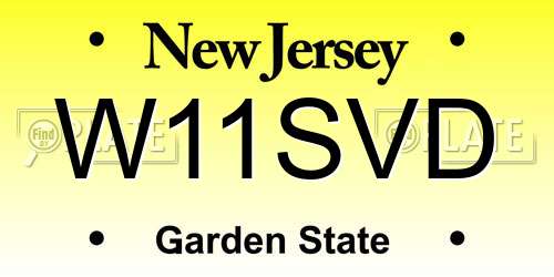 W11SVD New Jersey License Plate
