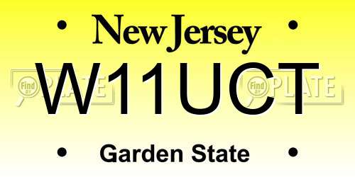 W11UCT New Jersey License Plate