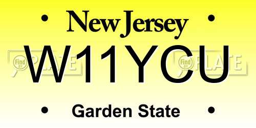 W11YCU New Jersey License Plate