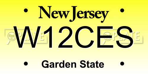 W12CES New Jersey License Plate