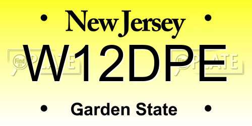 W12DPE New Jersey License Plate