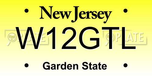 W12GTL New Jersey License Plate