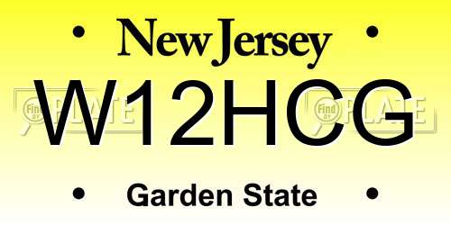 W12HCG New Jersey License Plate
