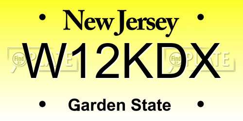 W12KDX New Jersey License Plate