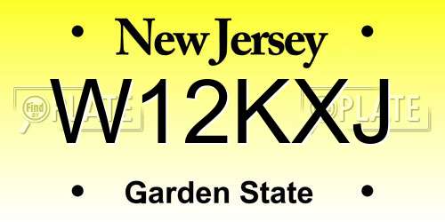 W12KXJ New Jersey License Plate