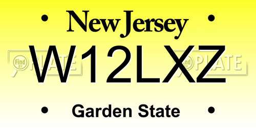 W12LXZ New Jersey License Plate