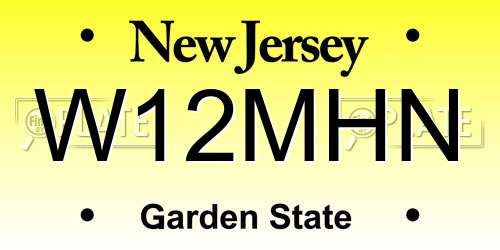 W12MHN New Jersey License Plate