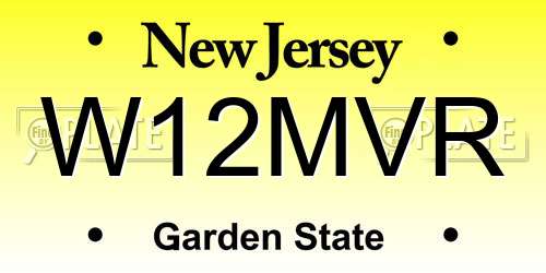 W12MVR New Jersey License Plate