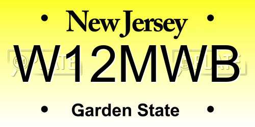 W12MWB New Jersey License Plate
