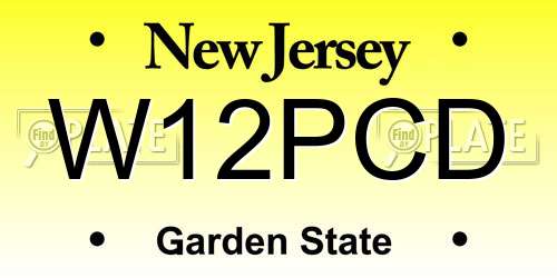W12PCD New Jersey License Plate