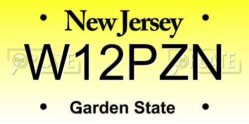 W12PZN New Jersey License Plate