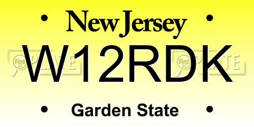 W12RDK New Jersey License Plate