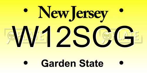 W12SCG New Jersey License Plate
