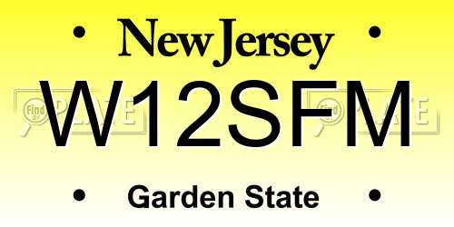 W12SFM New Jersey License Plate