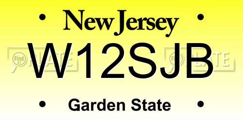 W12SJB New Jersey License Plate