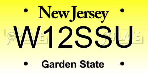 W12SSU New Jersey License Plate