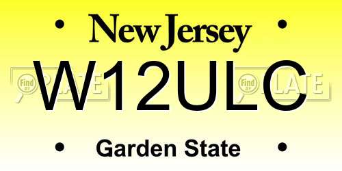 W12ULC New Jersey License Plate
