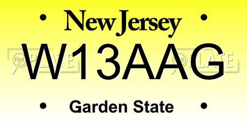 W13AAG New Jersey License Plate