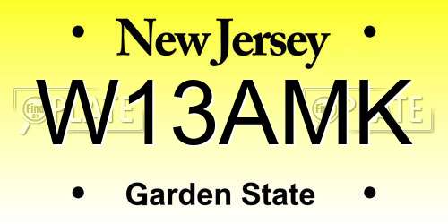 W13AMK New Jersey License Plate