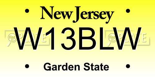 W13BLW New Jersey License Plate