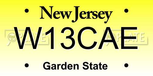 W13CAE New Jersey License Plate