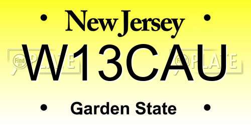 W13CAU New Jersey License Plate