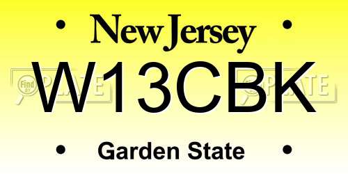 W13CBK New Jersey License Plate