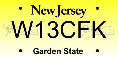 W13CFK New Jersey License Plate
