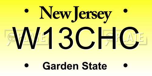 W13CHC New Jersey License Plate