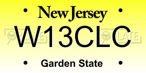 W13CLC New Jersey License Plate